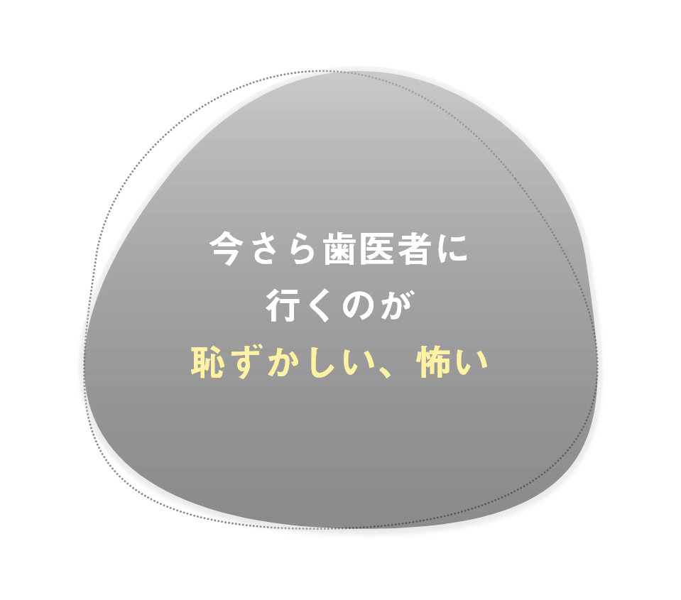 今さら歯医者に行くのが恥ずかしい、怖い